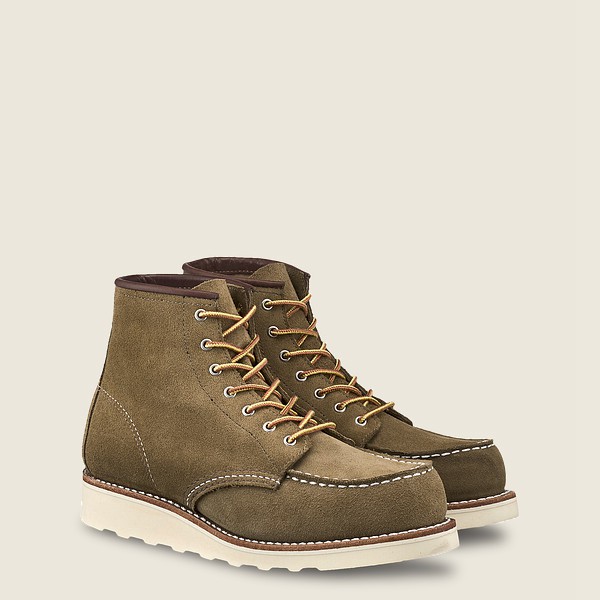 Botas Red Wing Heritage Mujer Verde Oliva - 6-Inch Classic Moc – Short Mohave Cuero - 602-JILTKU